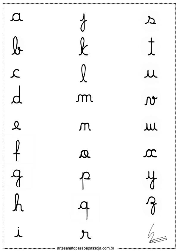 alfabeto cursivo alfabetização