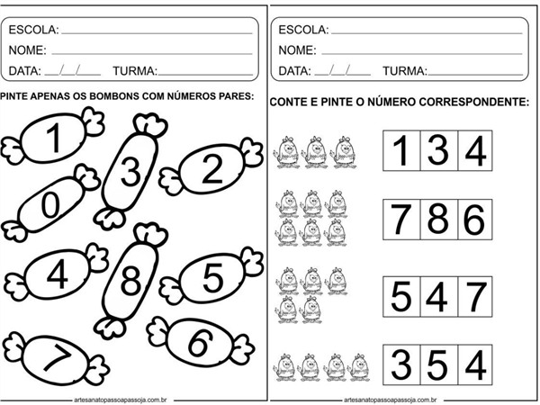 Atividades de matemática divertidas para as crianças