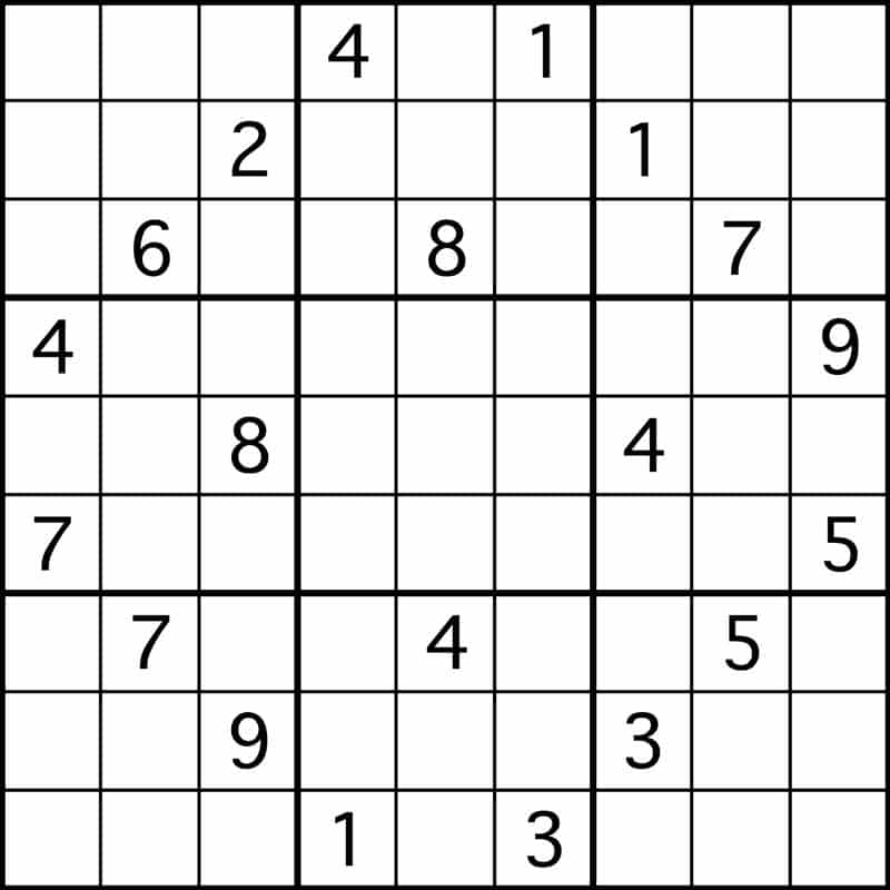 Sudoku Médio Para Imprimir.