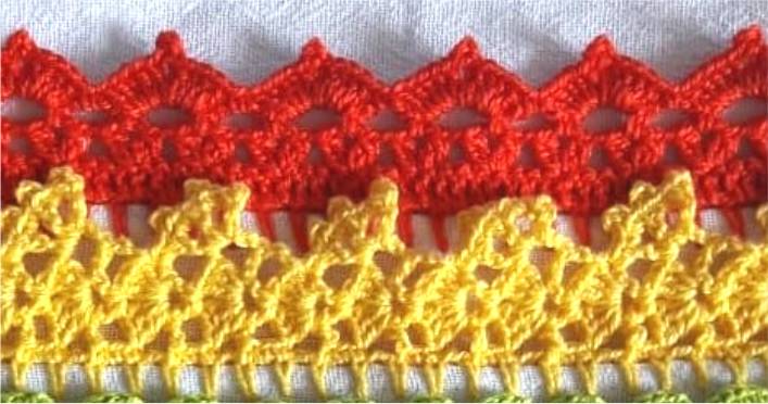 12 Bicos de crochê para pano de prato simples com gráficos - Artesanato Passo a Passo! 12 Bicos de crochê para pano de prato simples com gráficos - Artesanato Passo a Passo!