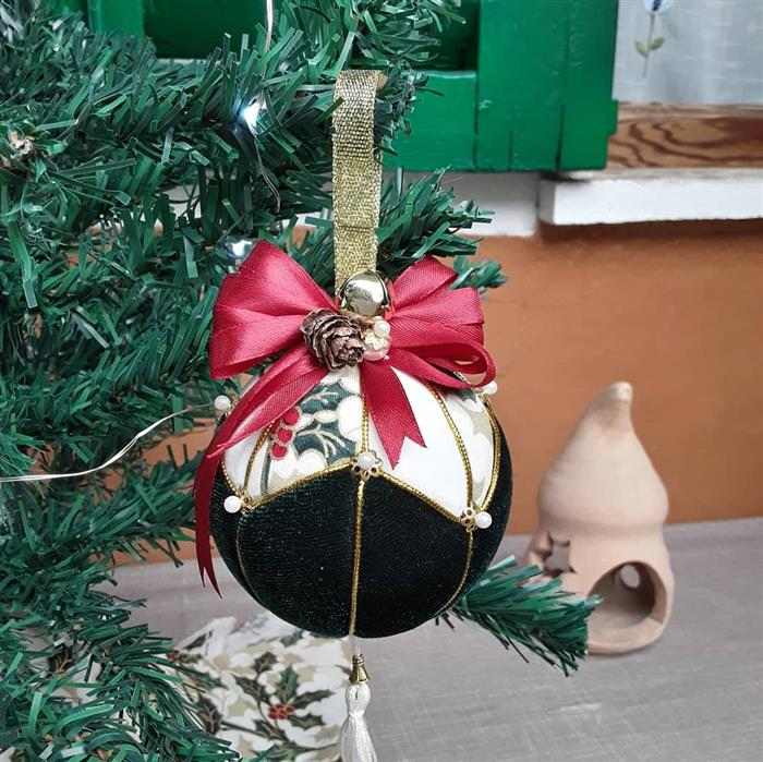 bolinha de natal de tecido