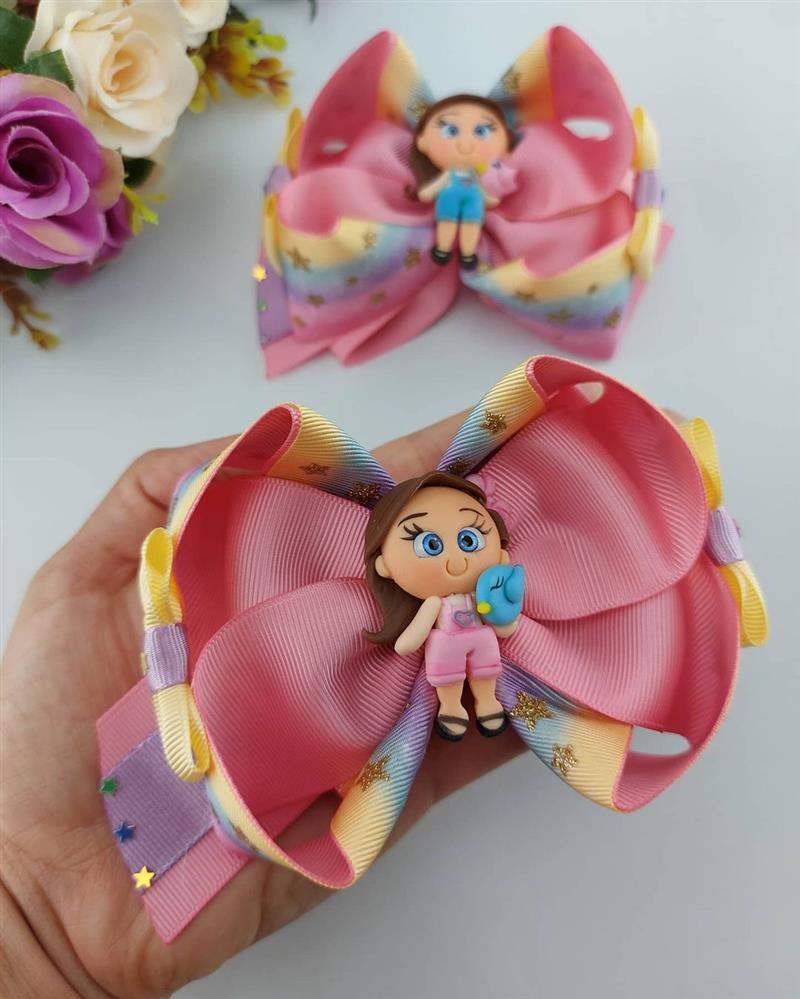 laço grandes de fita com biscuit
