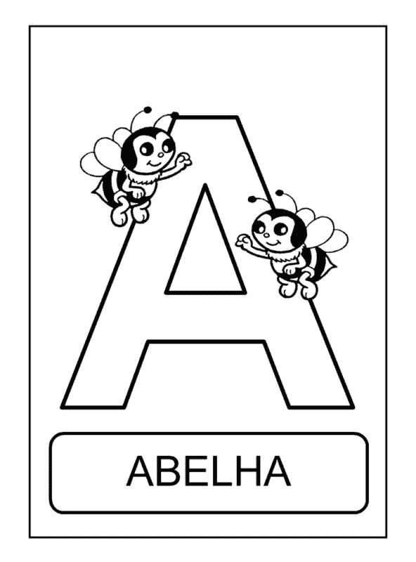 letra a com abelha