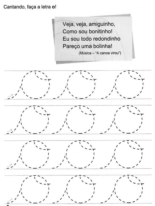 letra o pontilhada