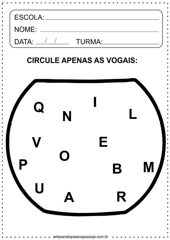 atividades com as vogais para maternal