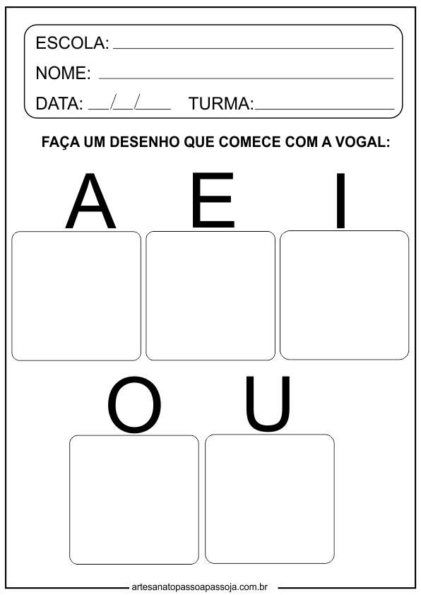atividades com as vogais para imprimir