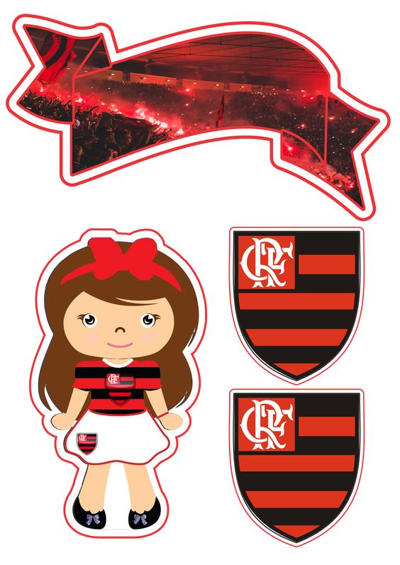 Topo de bolo feminino do Flamengo