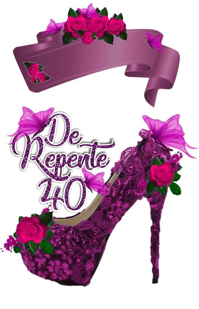 de repente 40 em lilás e rosa