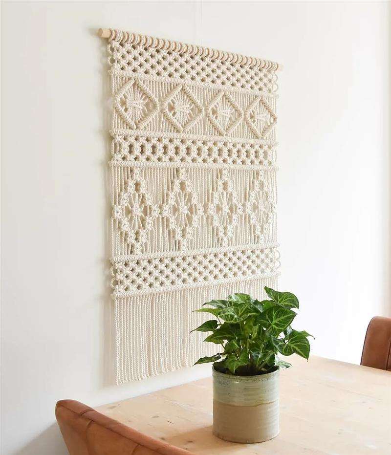 como fazer painel de macrame