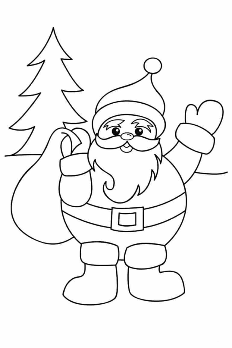 papai noel para colorir