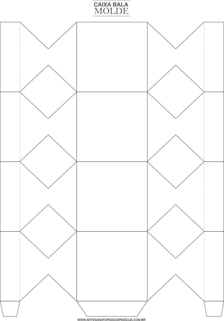 molde caixa bala para imprimir