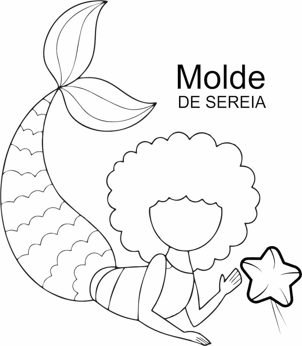 molde de sereia para imprimir