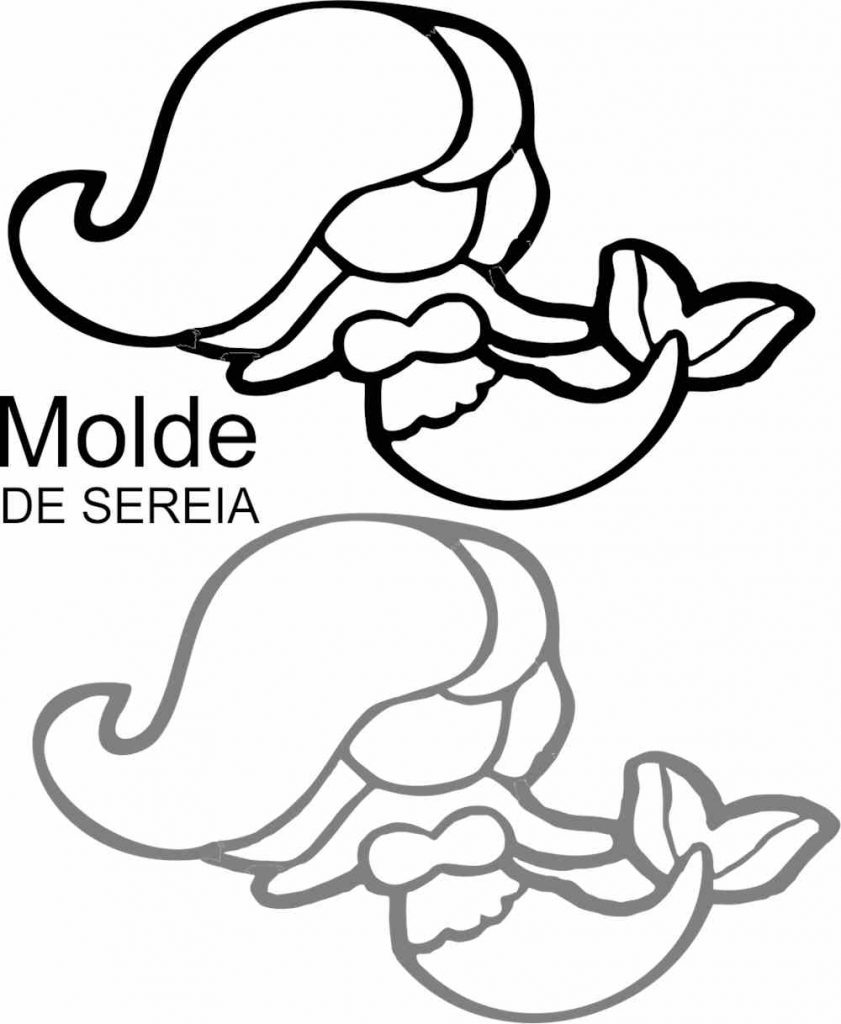 Molde de Sereia grande para imprimir, colorir e se divertir ...