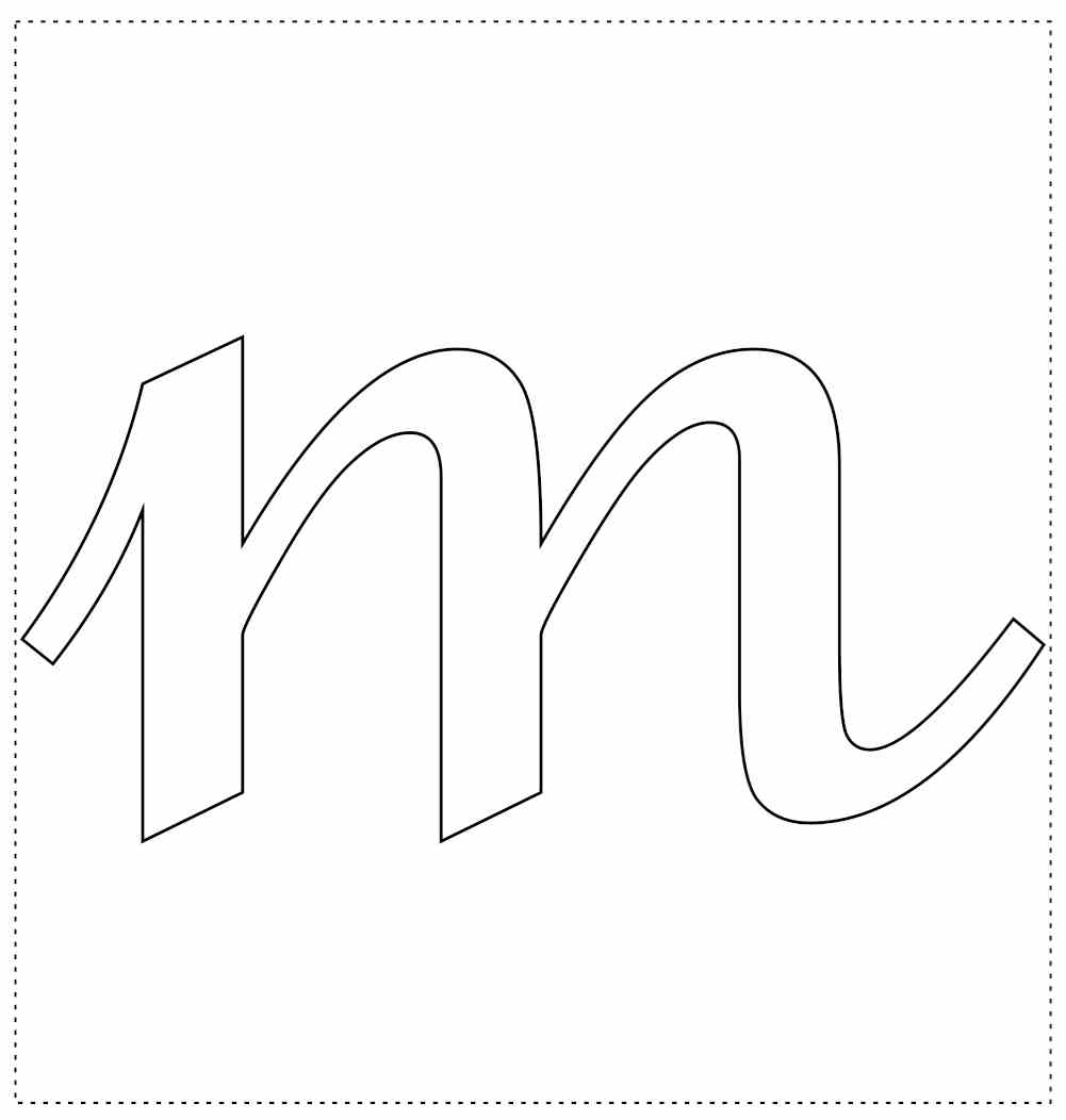 Molde letra M cursiva 