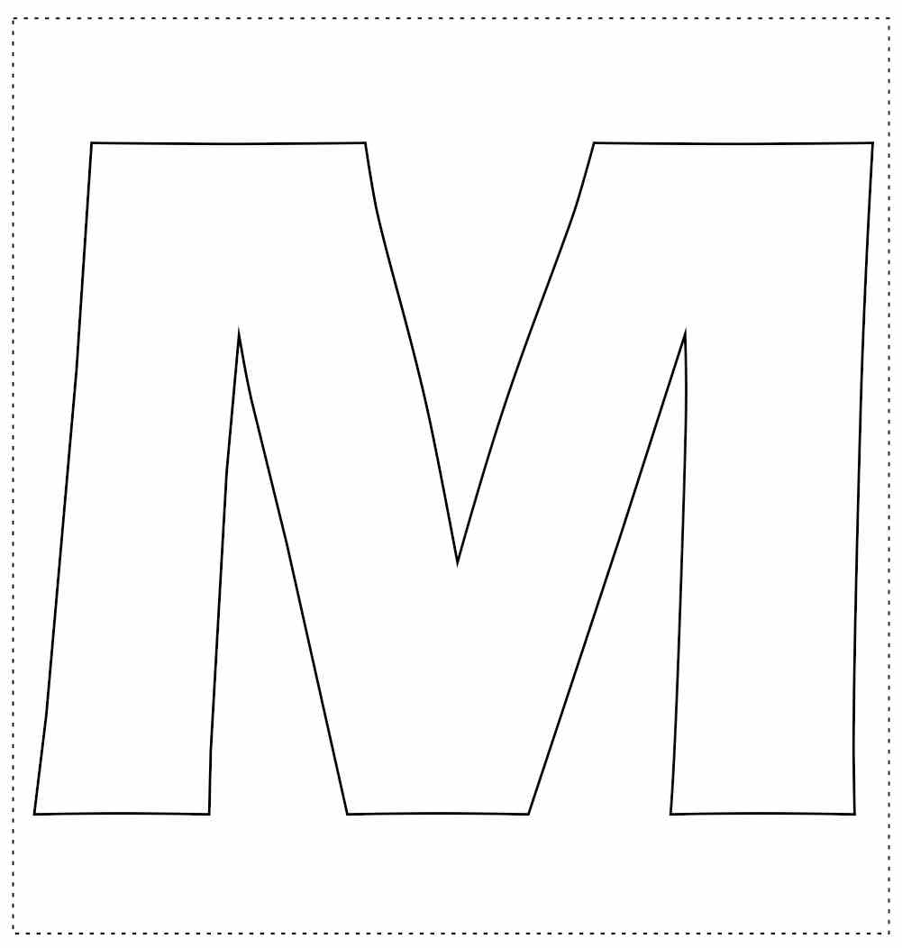 molde letra m maiuscula