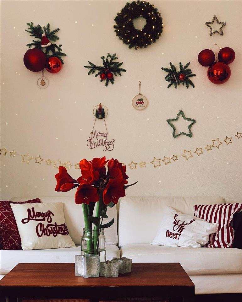 dica de decoração de natal simples para parede