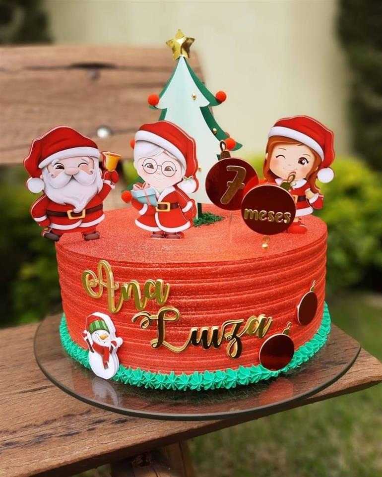 decoração de bolo de natal