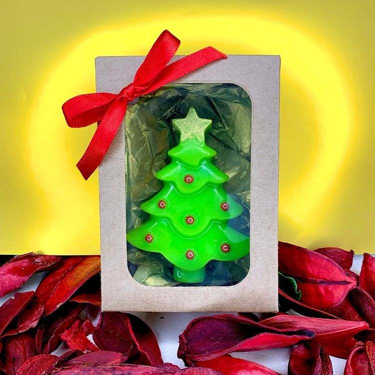Sabonete aromático em formato de árvore de Natal  