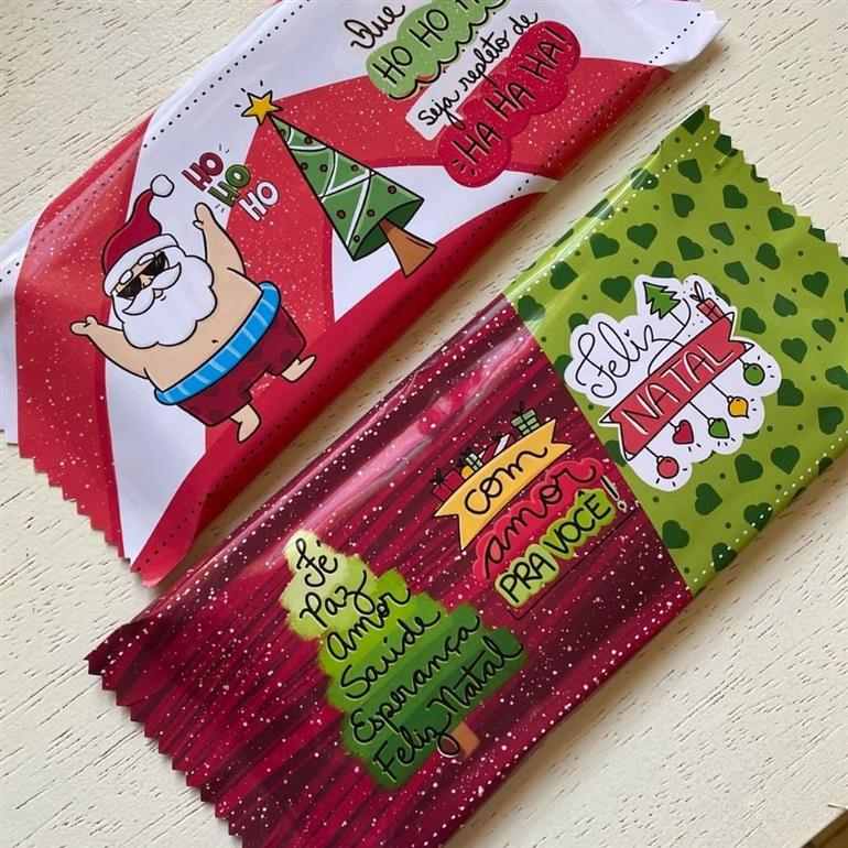 Barra de chocolate personalizada para o natal