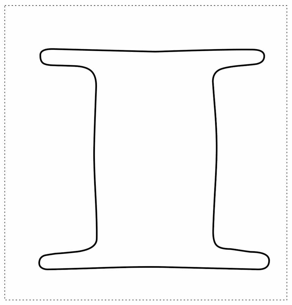 molde da letra i cursiva