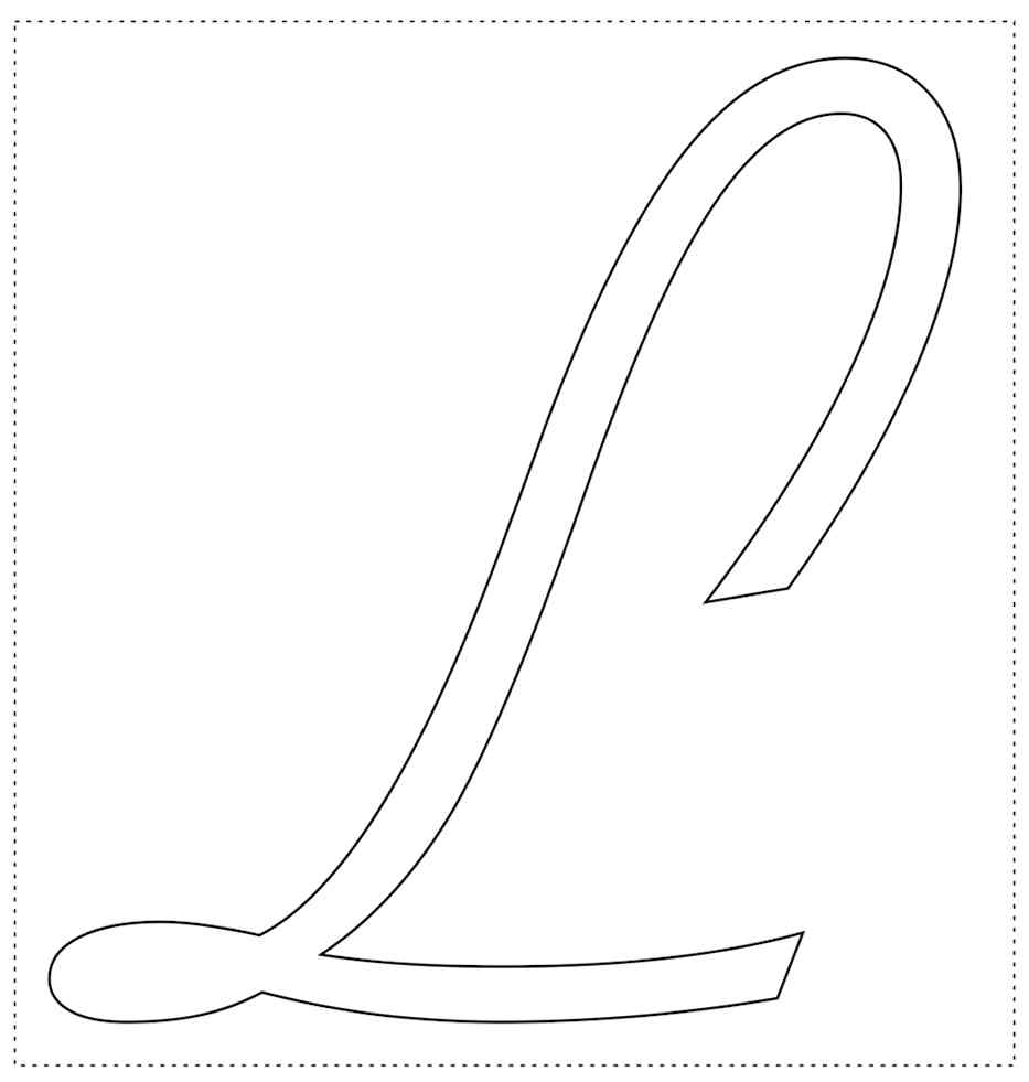 molde letra l para topo de bolo