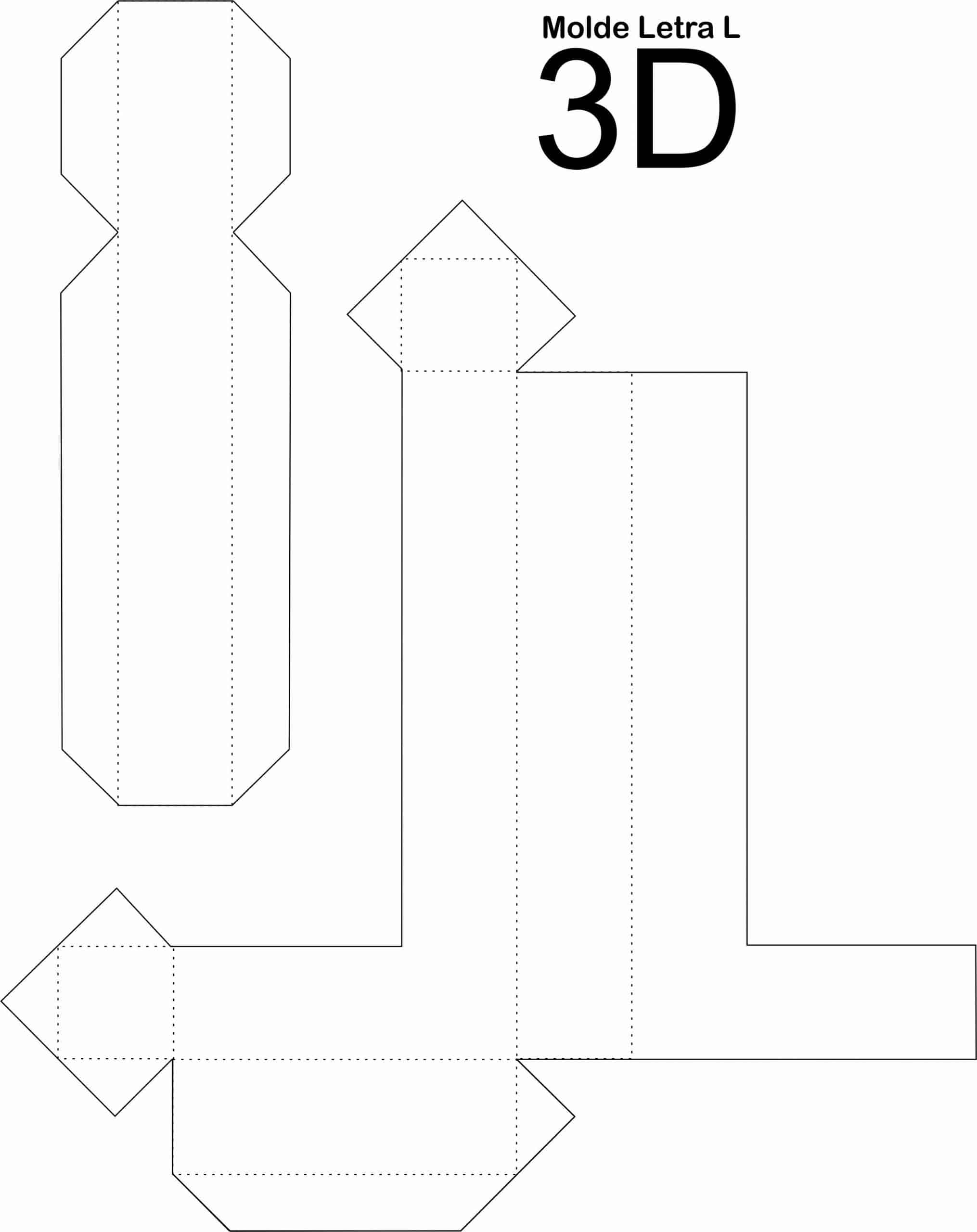 molde letra l 3d