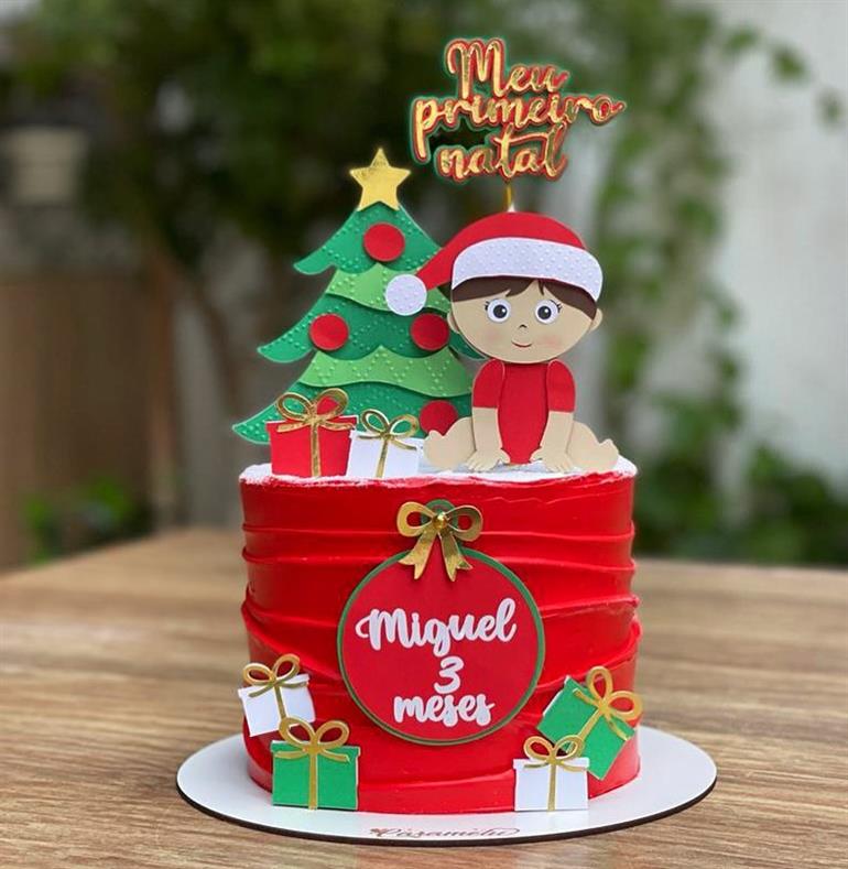 Bolo de Natal para mesversário 