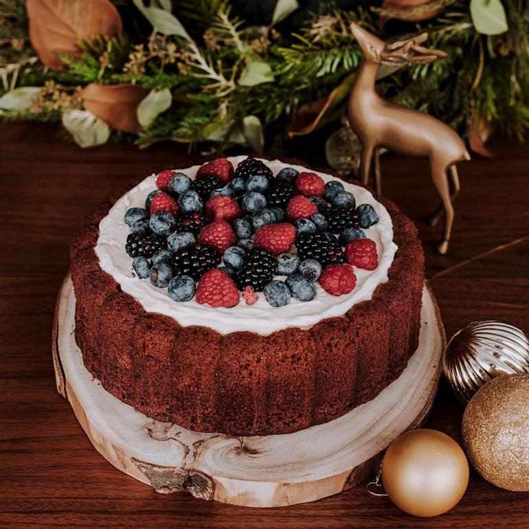 Bolo de Natal com frutas