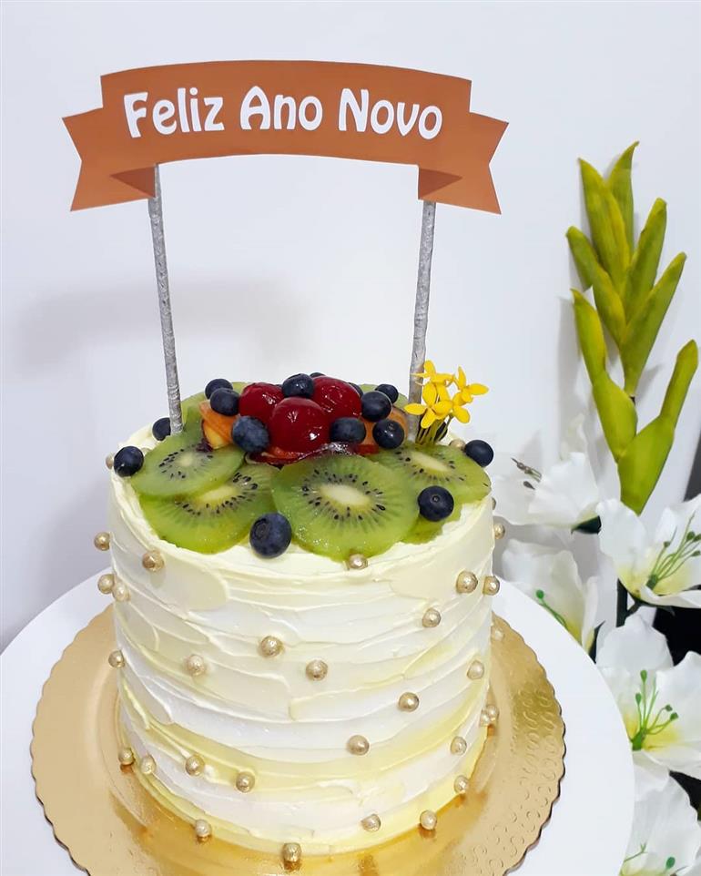 bolo de frutas para ano novo