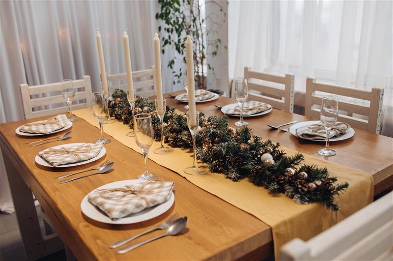 mesa de reveillon rustica