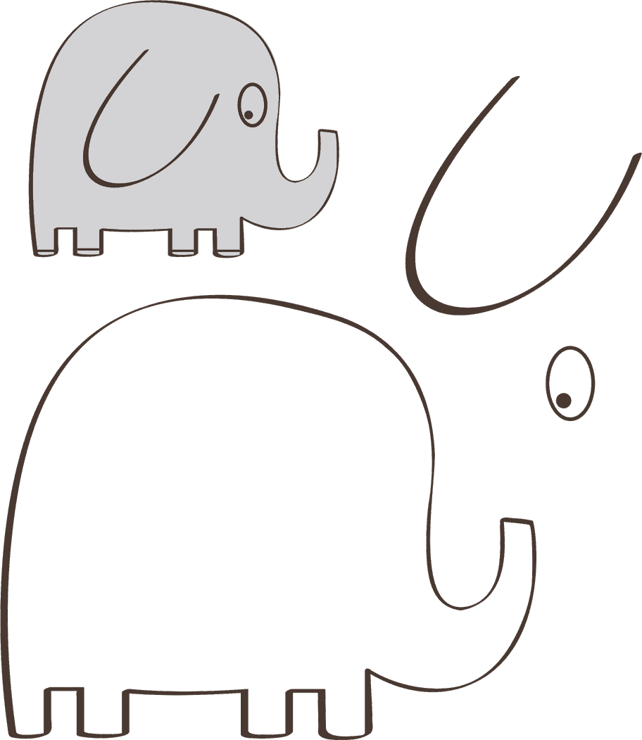 molde de elefante feltro