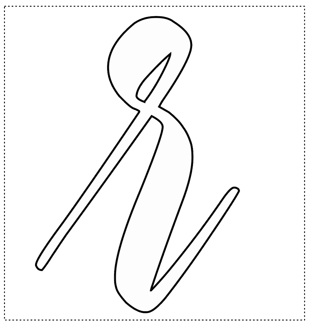Molde da letra r cursiva 