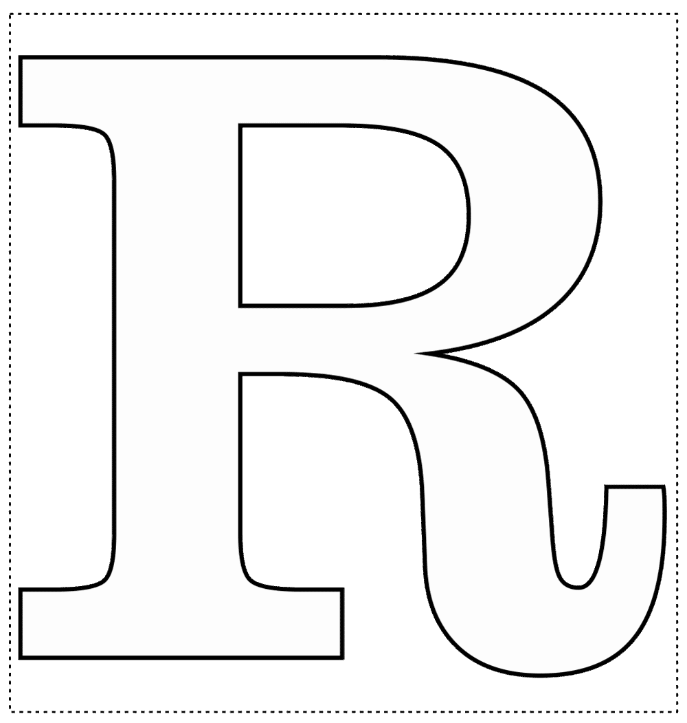 molde letra r feltro
