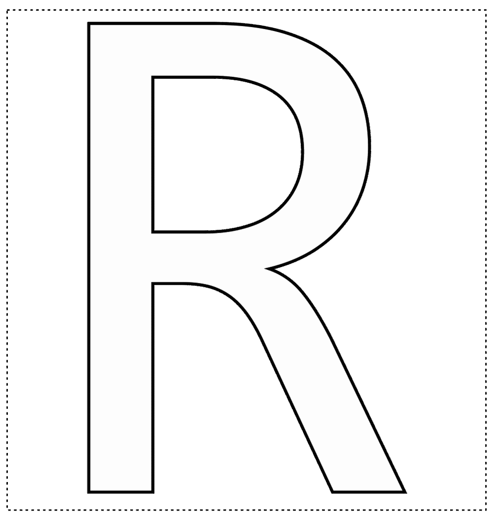 Molde da letra R maiúscula 