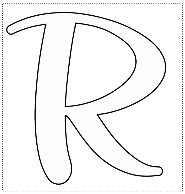 Molde letra R para imprimir maiúscula, minúscula e cursiva - Artesanato ...