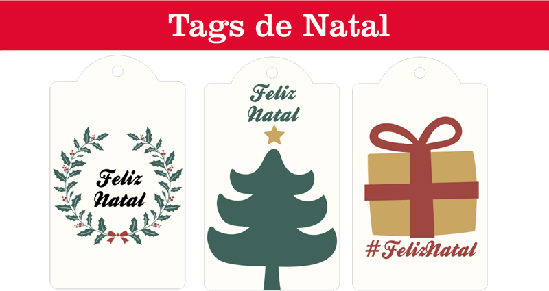 Tags Natal para imprimir – Download grátis