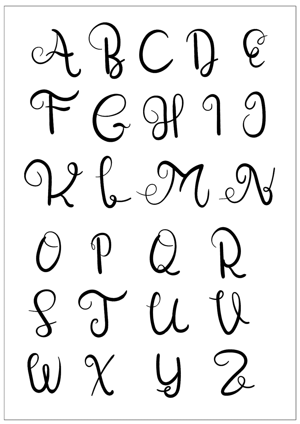 alfabeto lettering maiusculo