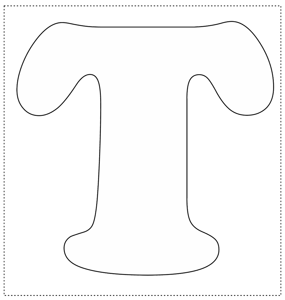 Molde letra T: minúscula, maiúscula, cursiva e tamanho grande