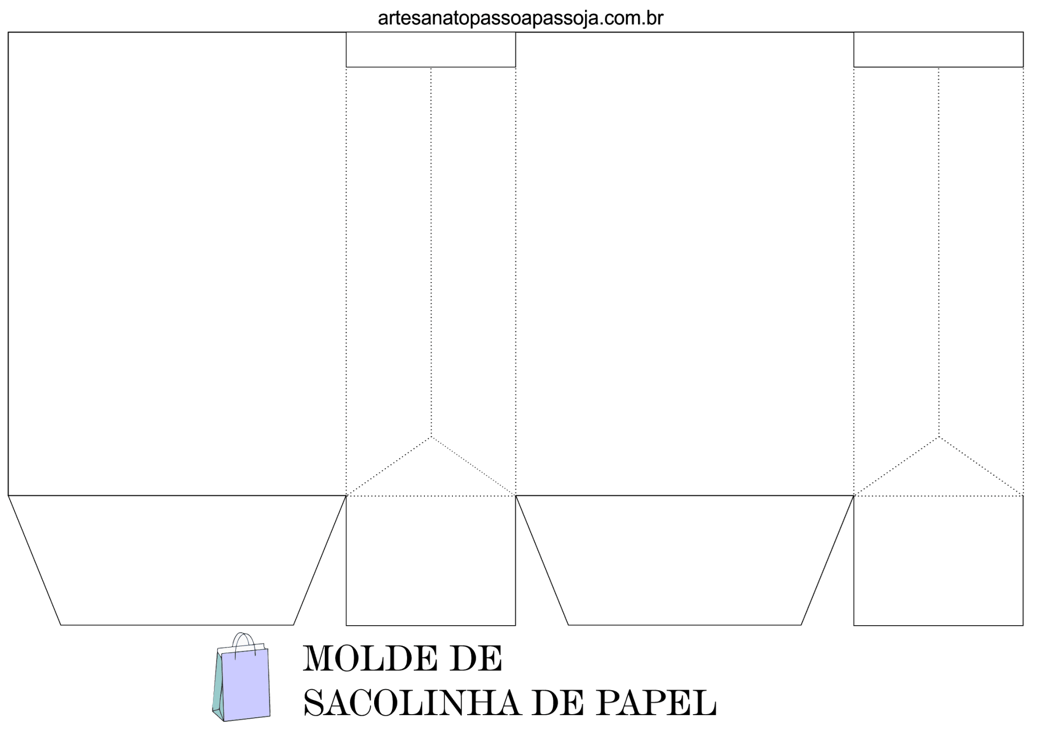 molde sacolinha de papel 