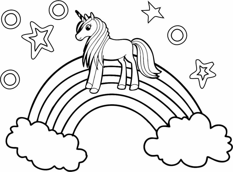 arco iris com unicornio