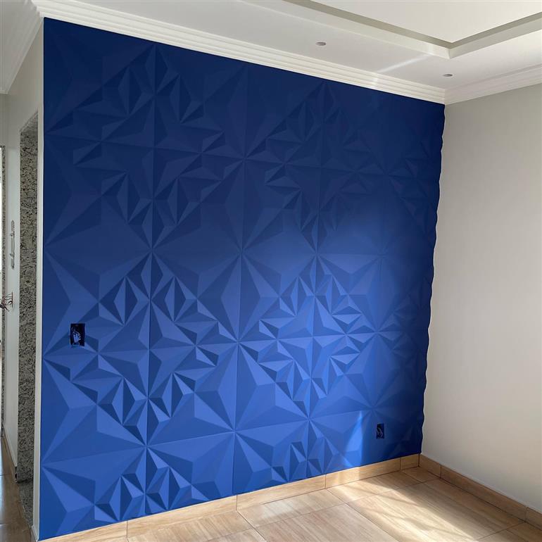 parede de gesso 3d azul