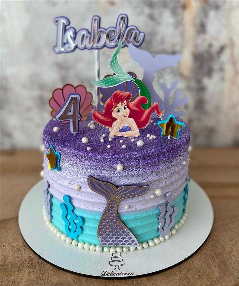 bolo de aniversario infantil pequena sereia