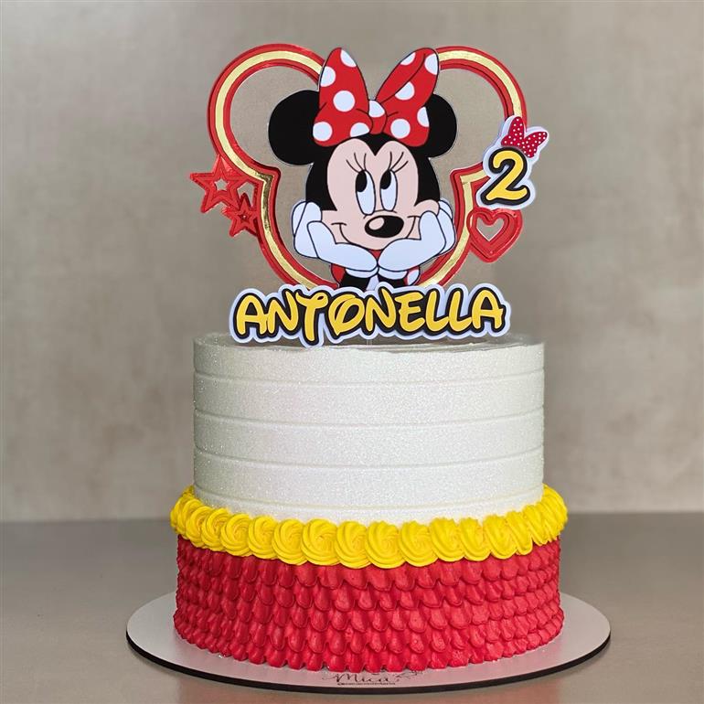 bolo de aniversario infantil minnie vermelha