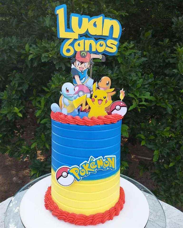 bolo de aniversario infantil masculino pokémon