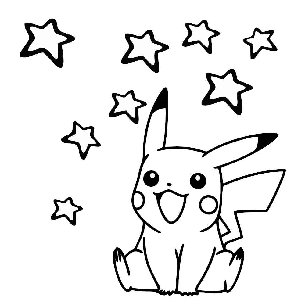 Pikachu Kawaii para colorir