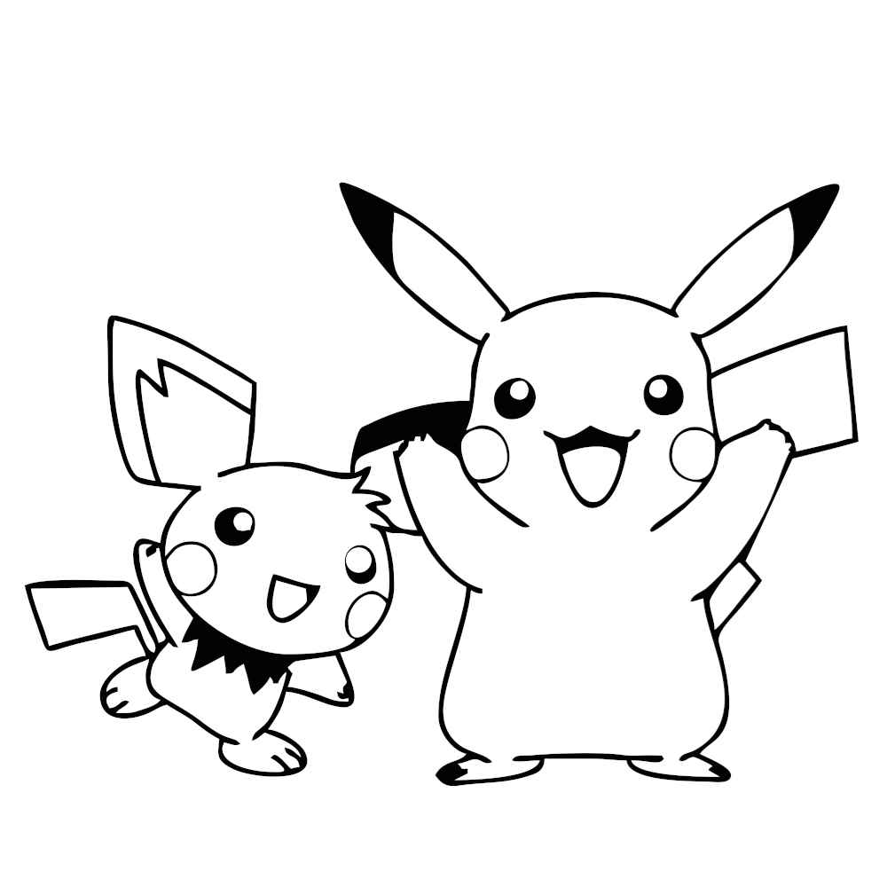 personagens pikachu para colorir
