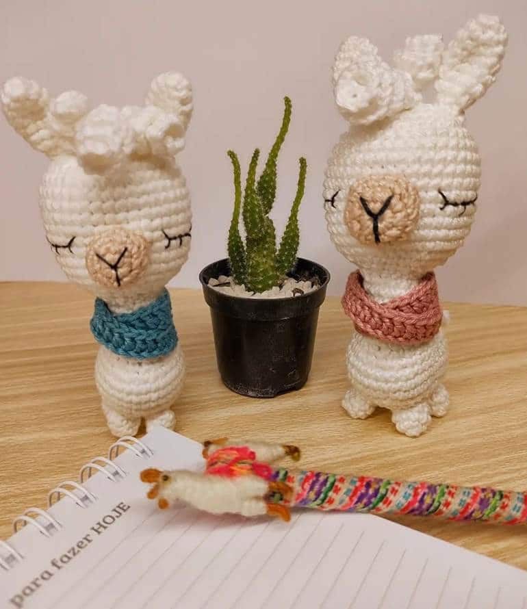 Casal de lhama amigurumi