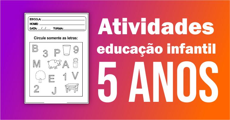 ideias de atividades para crianças de 5 anos