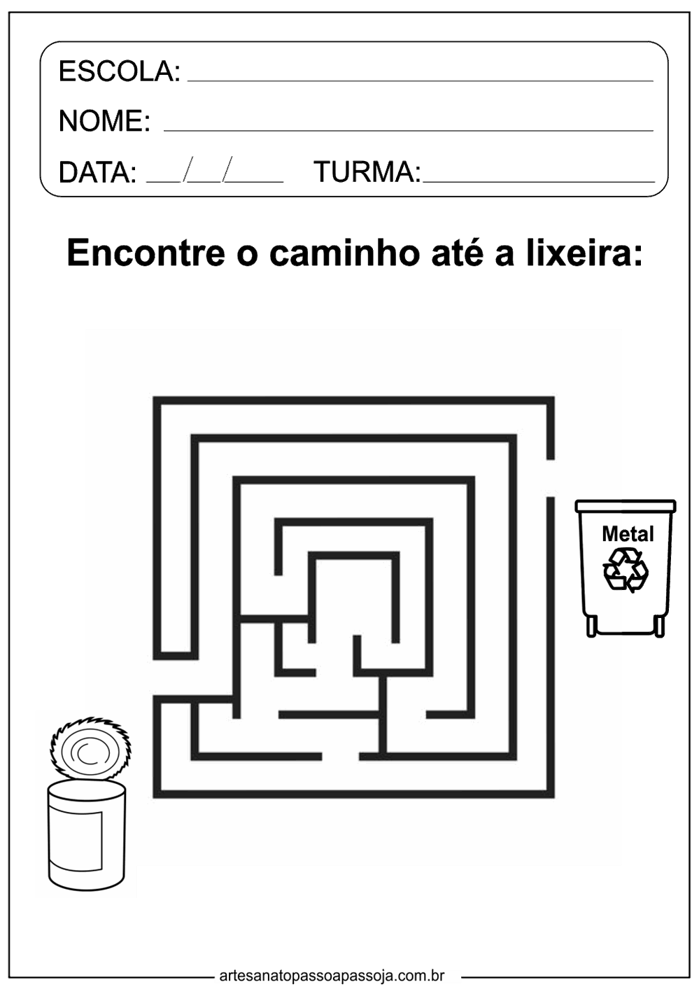 atividades sobre reciclagem para educação infantil para imprimir