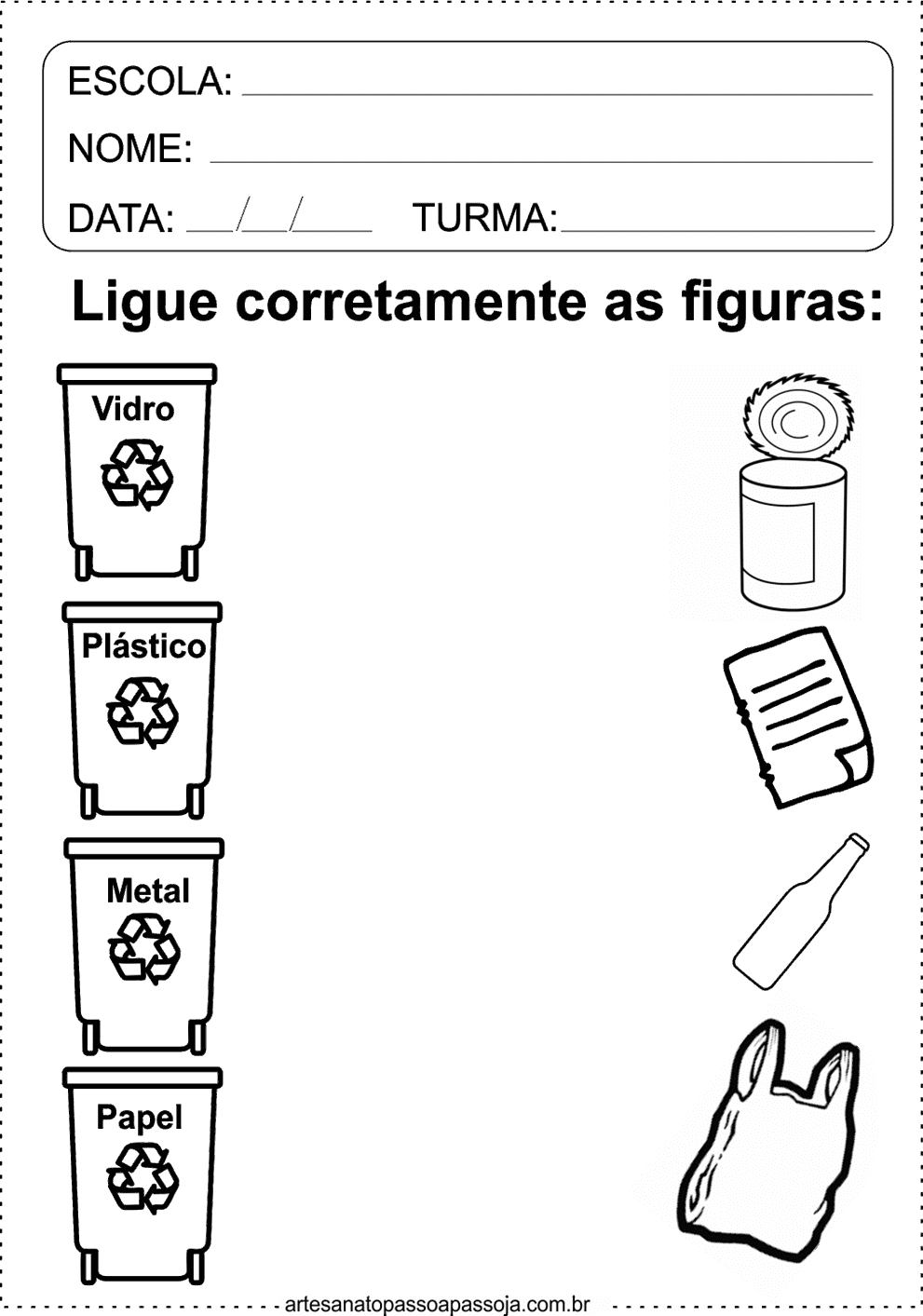 Atividades sobre reciclagem 1 ano